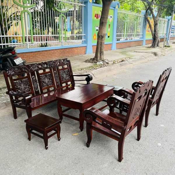 Thanh lý bộ salon gỗ cẩm lai xưa mới 98%