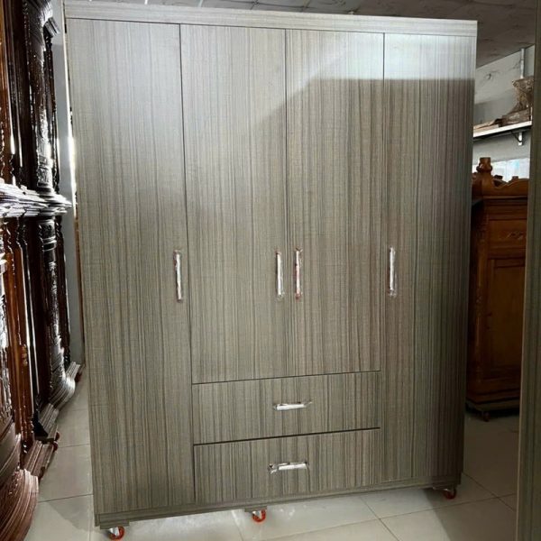 Thanh lý tủ quần áo 1m6*2m MDF màu xám mới 99%