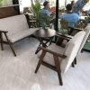 Bộ sofa cafe phòng lạnh bọc nỉ màu xám mới 100%