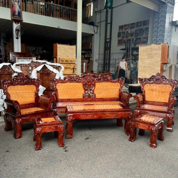 Bộ salon gỗ hoàng gia tồn kho mới 100%