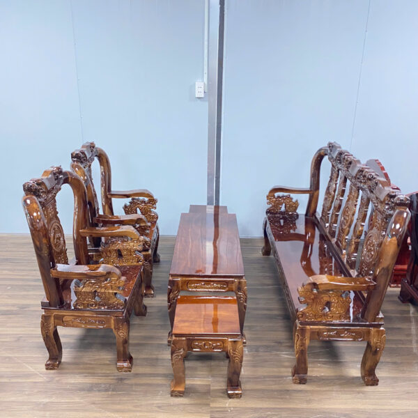 Thanh lý Bộ ghế sa lông gỗ tràm tay 8 tồn kho