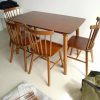 Bộ bàn ăn 4 ghế song tiện màu nâu mới 100%