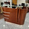 Thanh lý quầy reception 1m4 MDF màu nâu mới 98%