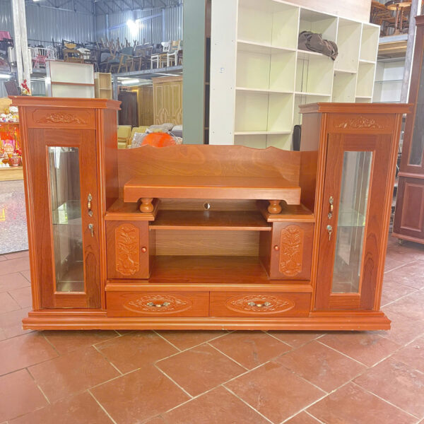 Thanh lý kệ tivi dài 1m8 gỗ phủ xoan đào mới 99%