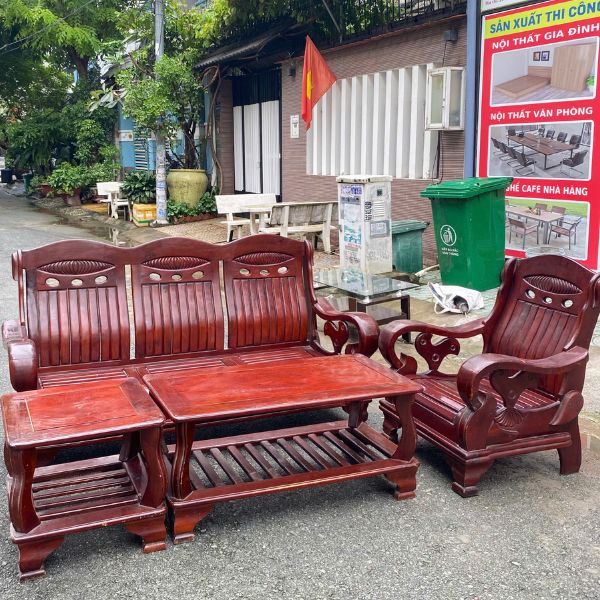 Thanh lý bộ salon gỗ cũ đẹp như mới (Giao trong ngày)
