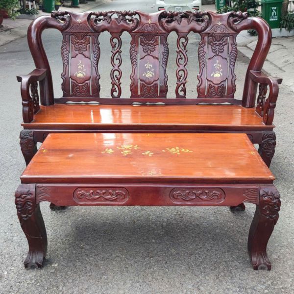 Thanh lý bộ salon gỗ cũ đẹp như mới (Giao trong ngày)