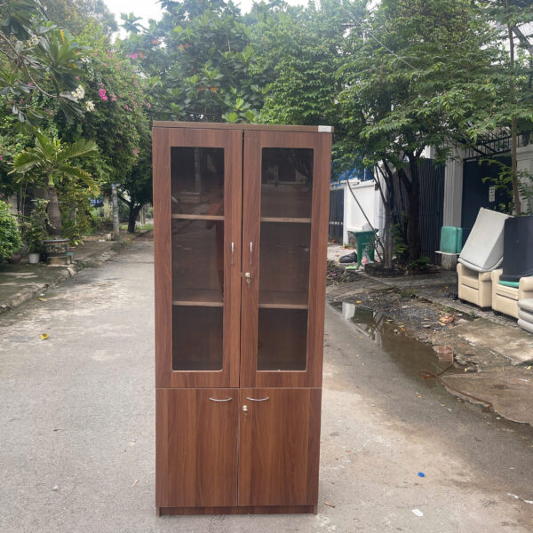 Thanh lý tủ hồ sơ cũ 2 buồng có kính mới 90%