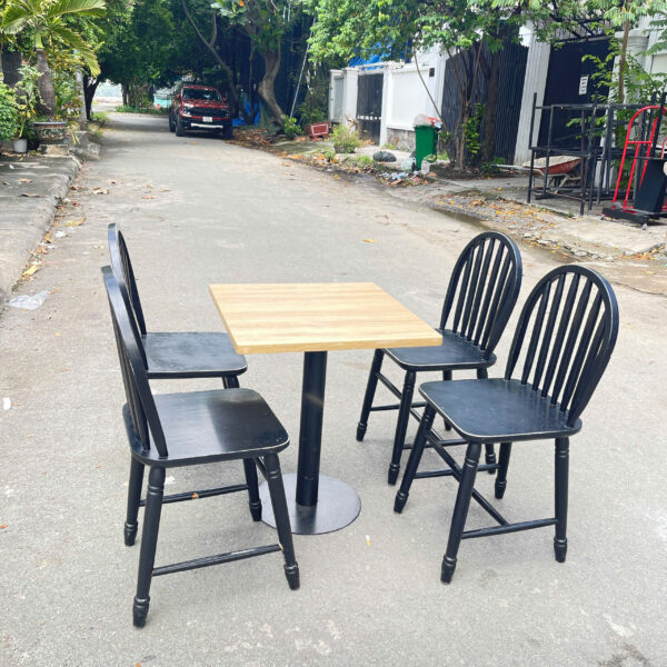 Thanh lý bộ bàn ghế cafe màu đen cũ cao cấp