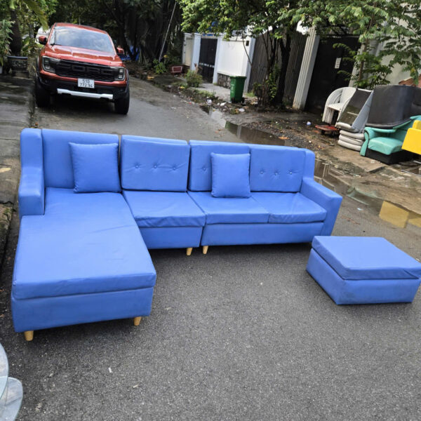Thanh lý bộ sofa cũ màu xanh dương đẹp như mới