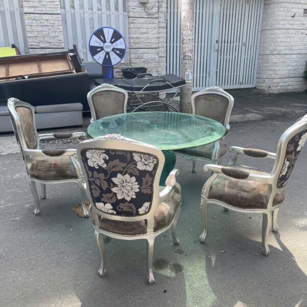 Bộ bàn ăn louis Vip tròn 5 ghế giá rẻ