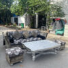 Bộ sofa tân cổ điển kèm bàn mặt đá cao cấp mới 95%