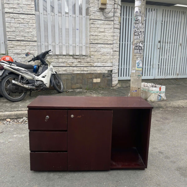 Thanh lý tủ hồ sơ thấp màu nâu 3 hộc kéo mới 95%