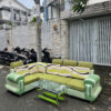 Thanh lý bộ sofa cũ chữ L màu xanh chuối