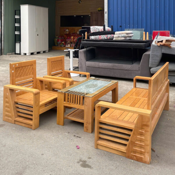 Thanh lý bộ salon gỗ sôì đẹp mới 90%