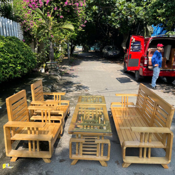 Thanh lý bộ salon gỗ sồi kiểu nhật mới 90%