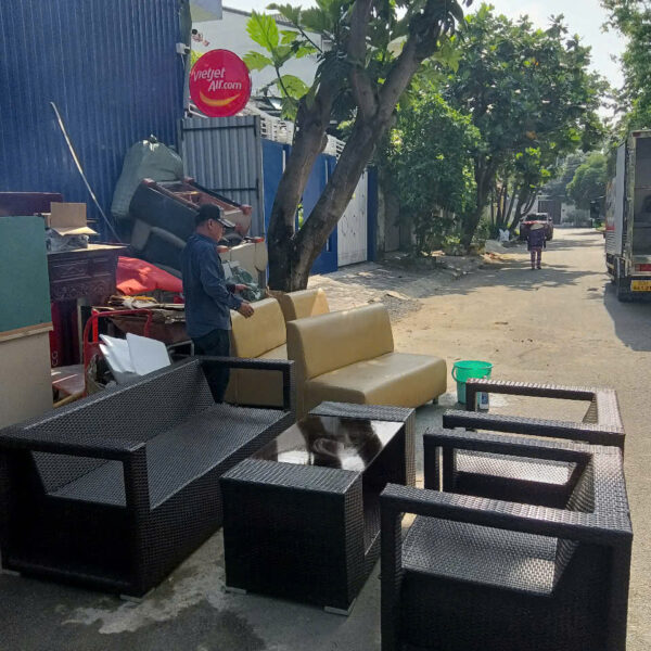 Thanh lý bộ sofa nhựa giả mây cũ