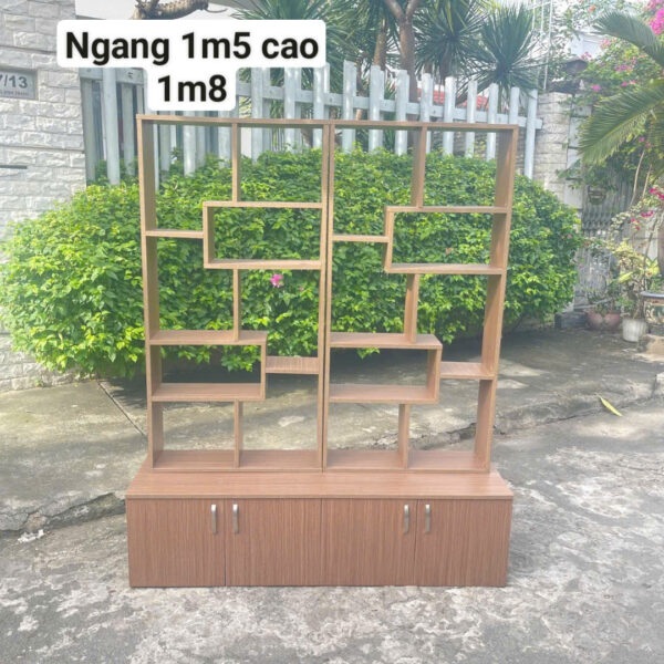 Thanh lý kệ tủ trưng bày nhiều ngăn kệ màu nâu mới 95%