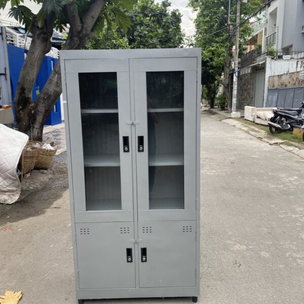 Tủ hồ sơ sắt 2 cánh cửa kính giá rẻ