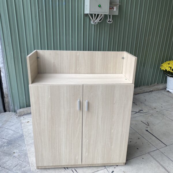 Thanh lý tủ hồ sơ thấp 2 cánh màu vân gỗ sồi