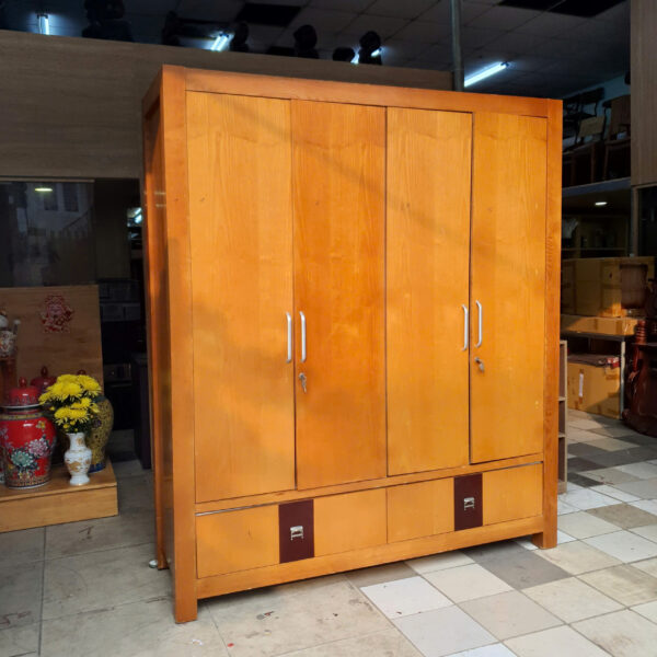 Thanh lý tủ quần áo 4 cánh gỗ cao cấp mới 95%