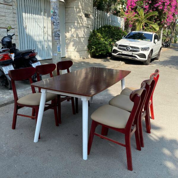 Thanh lý Bộ bàn ăn Mango 6 ghế gỗ tự nhiên