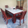 Thanh lý bộ bàn ăn mặt đá hình chữ nhật 6 ghế gỗ tồn kho