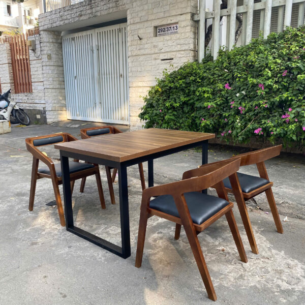 Bàn ăn gỗ Katana 4 ghế kiểu dáng tinh tế mới 100%