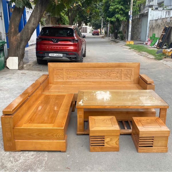 Thanh lý Bộ ghế salon gỗ tự nhiên phòng khách