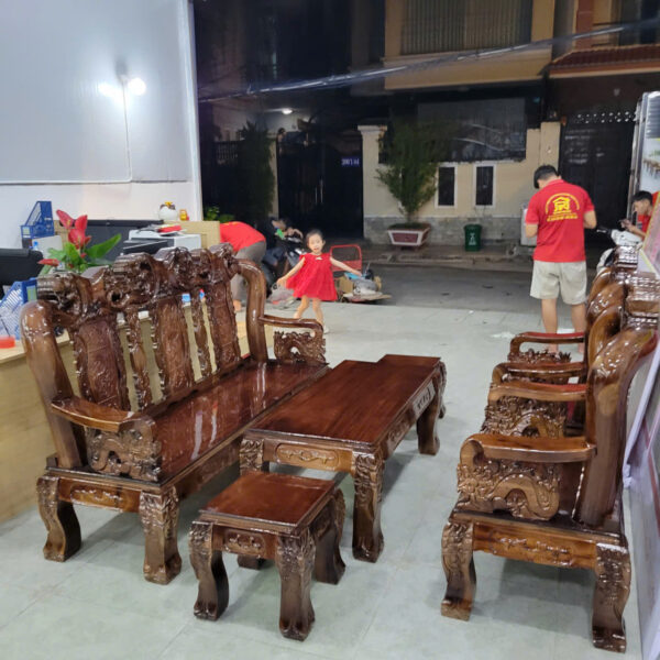 Bộ salon tay 12 phúc lộc thọ chạm đỉnh rồng mới