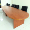 Bàn họp Oval cũ gỗ MDF màu nâu 3mx1m2