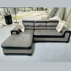 Bộ ghế sofa chữ L bọc da màu xám