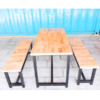 Bộ bàn ghế quán ăn 2 băng ghế dài thanh lý – 1m2 & 1m6