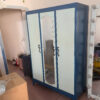 Thanh lý tủ quần áo sắt 3 cánh xanh có gương 1m2x1m8