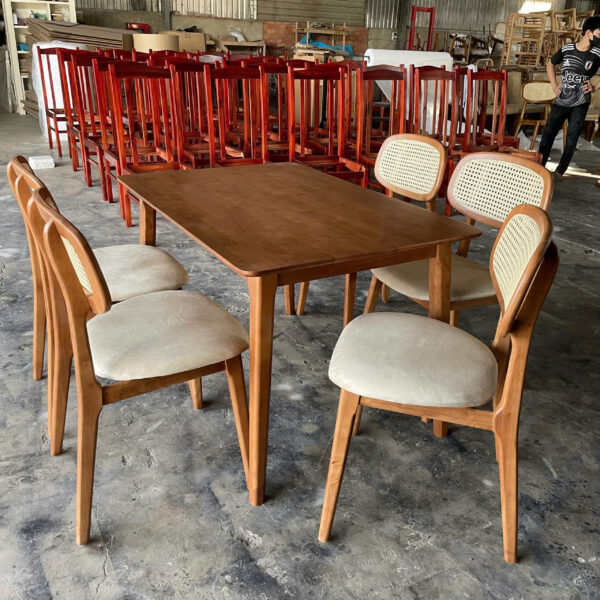 Bộ bàn ăn gỗ 5 ghế Neva cao cấp sang trọng