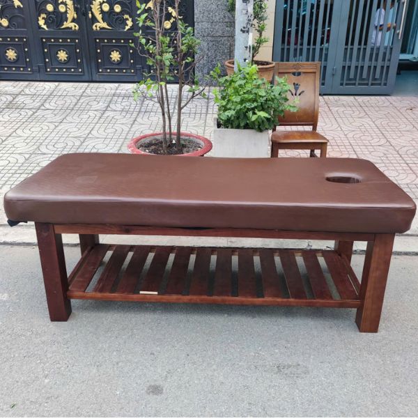 Thanh lý Giường massage spa chân gỗ 80cmx2m