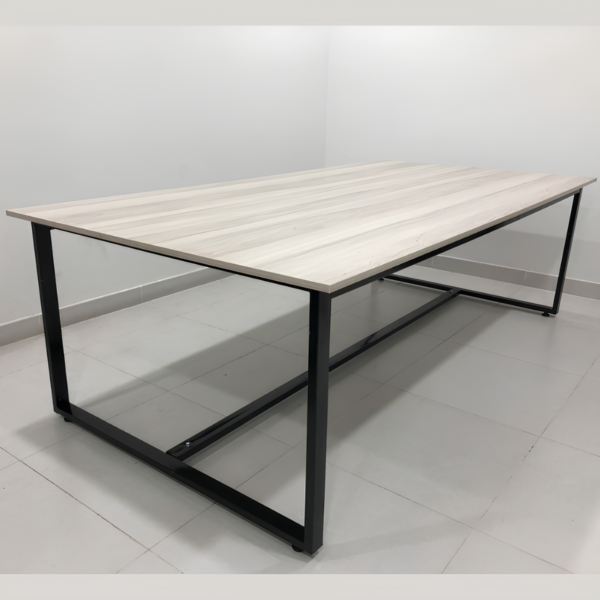 Bàn họp chân sắt 2m4x1m2 mặt gỗ MDF tồn kho