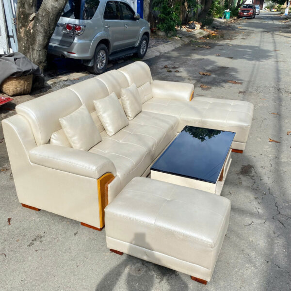 Thanh lý bộ sofa da chữ U kèm bàn