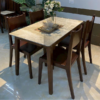 Bộ bàn ăn mặt đá 4 ghế gỗ tự nhiên đẹp