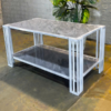Bàn trà sofa kính 2 tầng vân đá cao cấp đẹp