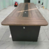 Bàn họp gỗ MDF 4m cao cấp màu nâu phối đen
