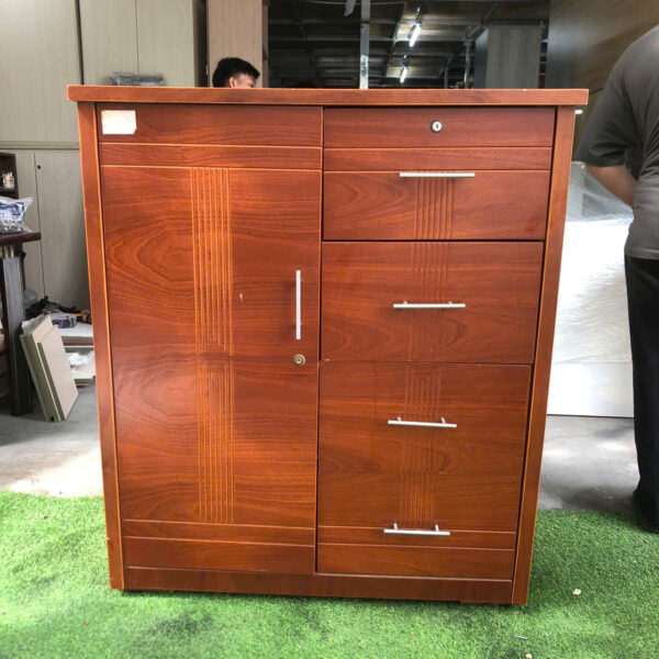 Tủ quần áo thấp gỗ MDF màu nâu như mới