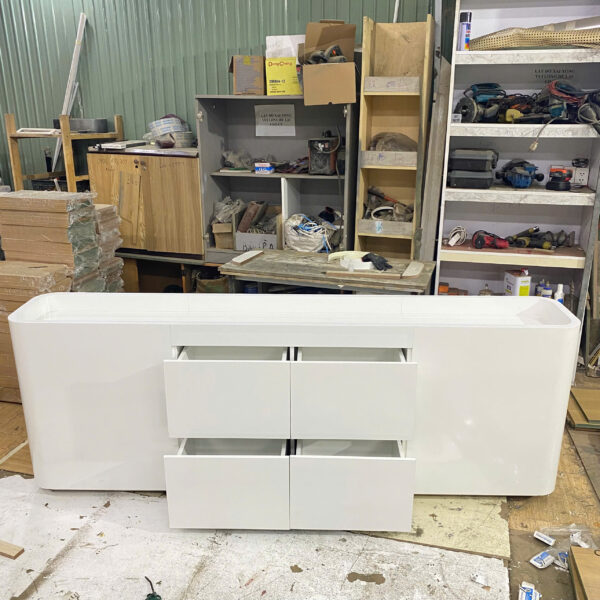 Tủ văn phòng trưng chậu cây gỗ MDF dài 2m4