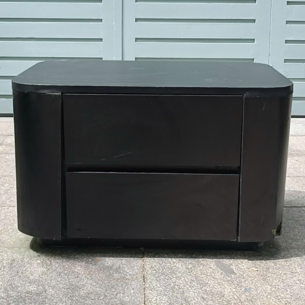 Tab đầu giường gỗ MDF 2 ngăn màu đen thanh lý