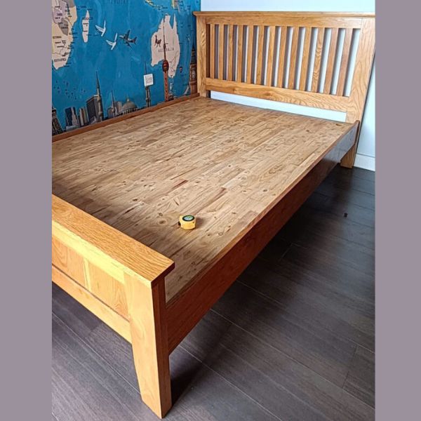 Thanh lý giường gỗ sồi mỹ 1m4 giá rẻ