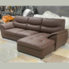 Sofa da chữ L màu nâu mềm mịn dễ vệ sinh