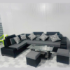 Sofa da góc L màu đen mềm mịn cao cấp