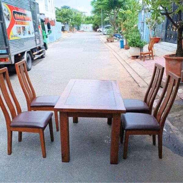 Thanh lý bộ bàn ăn gỗ sồi mỹ 4 ghế giá rẻ