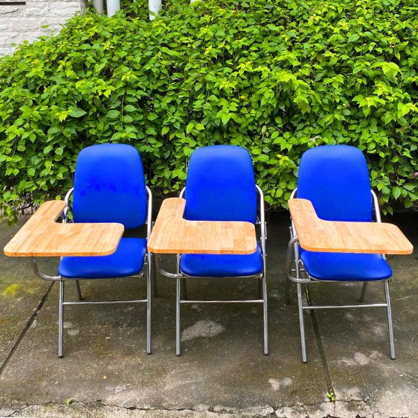 Ghế học sinh liền bàn mặt gỗ chân inox mới 99%