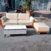 Thanh lý bộ ghế sofa da chữ L kèm bàn