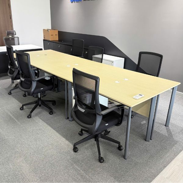 Bộ bàn họp chân sắt elip hiện đại giá tốt giao nhanh